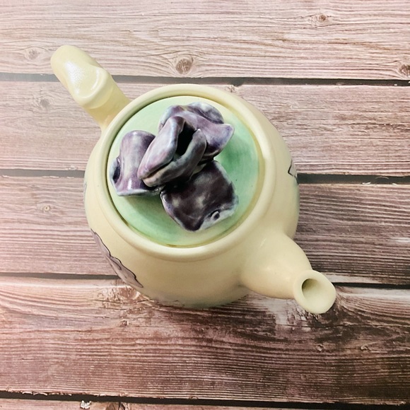 Handmade Artisan Floral Teapot signed Elam- one of a kind - Picture 7 of 10